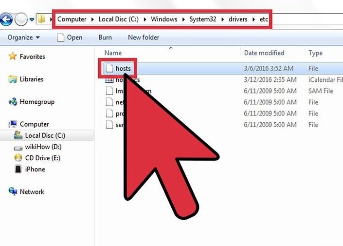 خطأ itunes 3194- البحث عن ملفات مضيف Windows