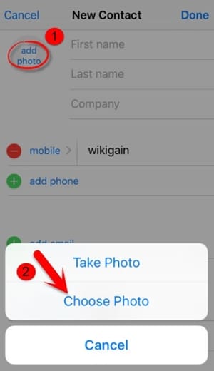 Desbloquear código de acceso de iPhone-Agregar foto