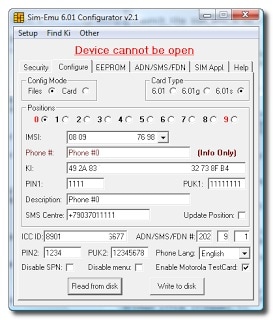 clonar la configuración de escritura de la tarjeta SIM en la tarjeta SIM en blanco