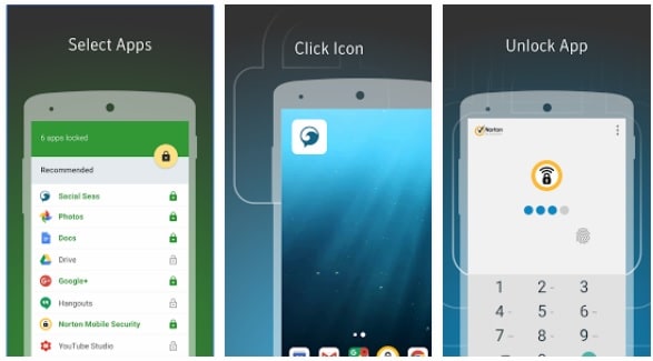 vergrendel apps met vingerafdruk Android-Norton Applock