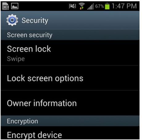 zabezpieczenia ekranu telefonu z Androidem