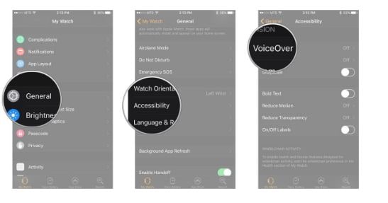 Deaktivieren Sie die Apple Watch-Voice-Over vom iPhone