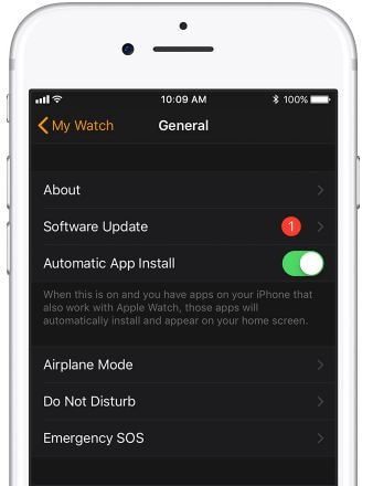 oppdater Apple Watch OS