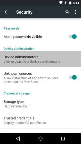 Androidin suojausasetukset