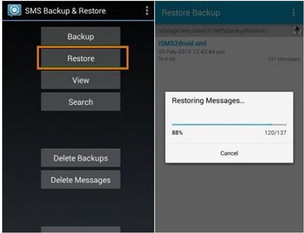 تطبيق SMS Backup & Restore