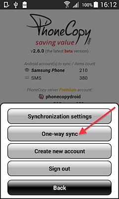 Phonecopy One-Way-Synchronisation