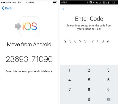 přenos kontaktů z Androidu do iPhone XS (Max) - spárování Android a iPhone XS (Max)
