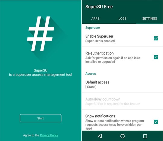 SuperSU installert