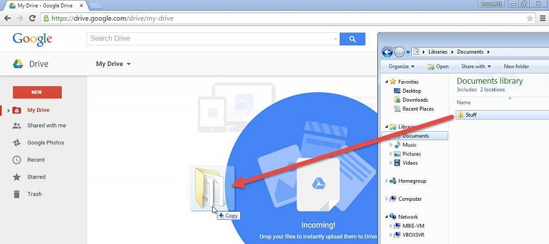 ladda videofiler till Google Drive