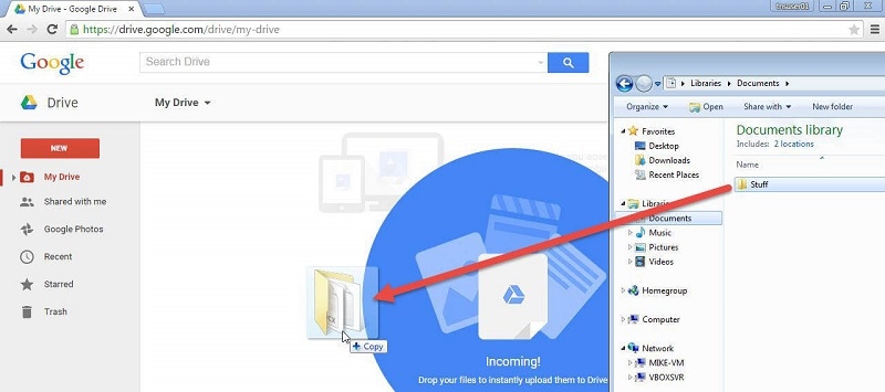 carica i file video su Google Drive