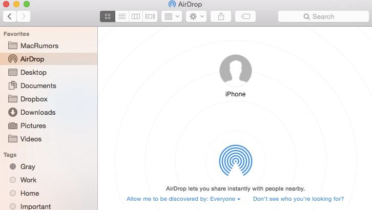 siirtää valokuvia iPhonesta Maciin airdropin avulla
