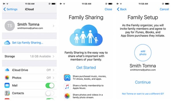 configurar compartir en familia en iphone