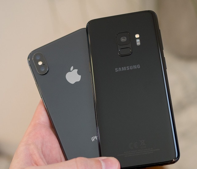 iphone x vs s9 w aparacie