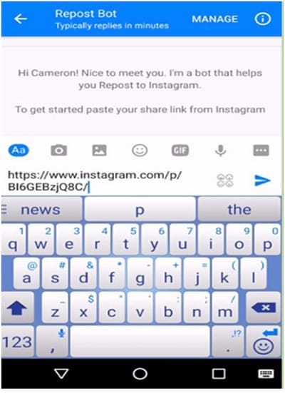 salvar fotos do instagram para o dispositivo android