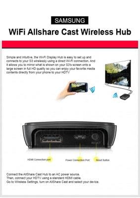 använd Allshare Cast för att aktivera skärmspegling på Samsung Galaxy-All-Share Cast Wireless Hub