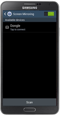 använd Allshare Cast för att aktivera skärmspegling på Samsung Galaxy - ange PIN-koden