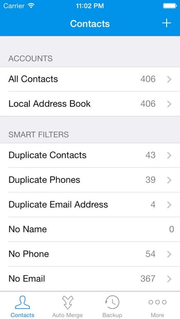 kontakt manager til iPhone - Kontakter-Oprydning-Flet-gratis