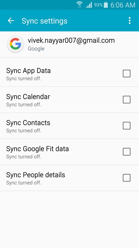 recover samsung contacts - turn off synchronization