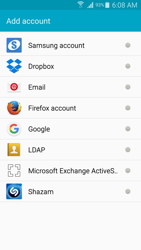Samsung-Kontakte wiederherstellen - Google-Konto hinzufügen