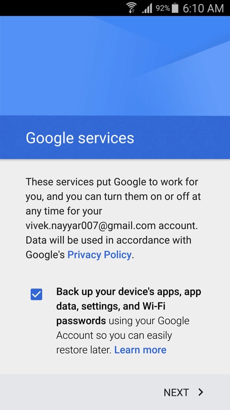 Samsung-Kontakte wiederherstellen - neues Google-Konto hinzufügen
