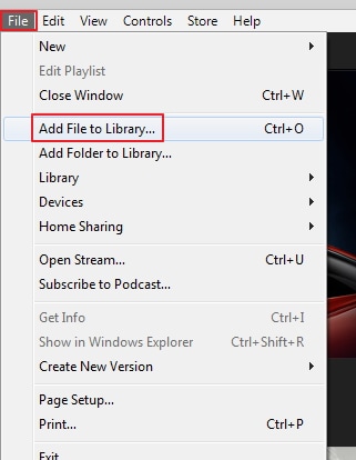使用 iTunes 将 MP4 传输到 iPad-将文件添加到 iTunes