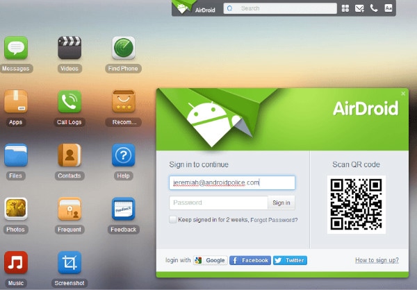 fényképek átvitele Macről Androidra az airdroid segítségével