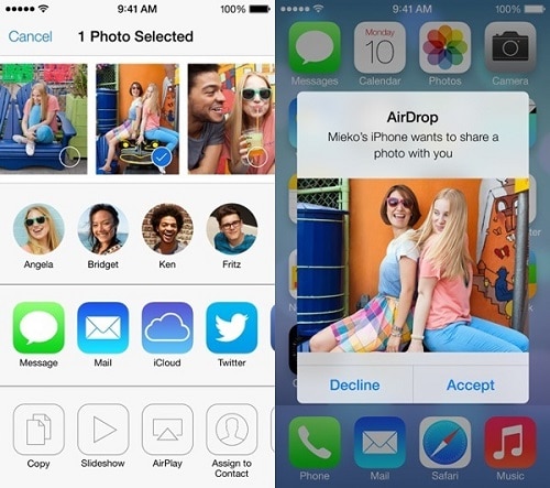 fotos de airdrop no iphone