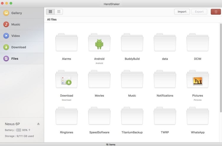 Android przesyłanie plików mac-HandShaker