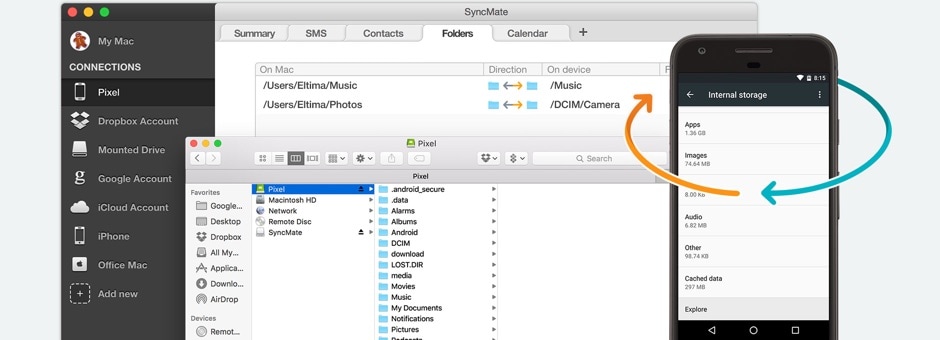 przesyłanie plików na Androida mac-SyncMate