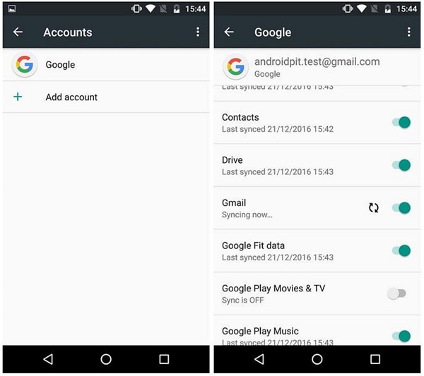 hvordan man overfører fra Android til Android - Overfør kontakter