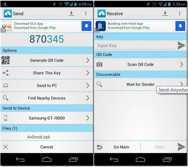 تطبيقات نقل ملفات android-Send Anywhere