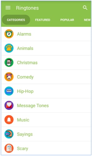 Ringetone-apps til Android- Beskeder ringetoner