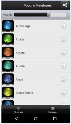 Aplicativos de toque para toques populares do Android