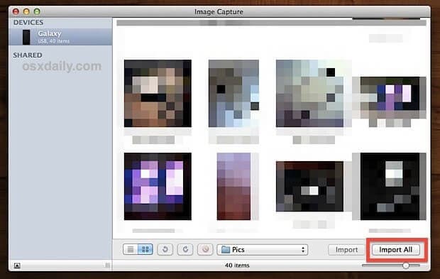 So übertragen Sie Fotos von Android auf Mac-Image-Capture