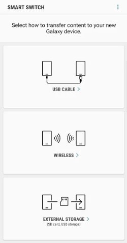 aplicación de transferencia de datos de Android a Android-Samsung Smart Switch