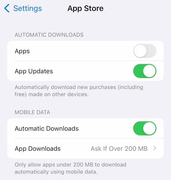 indstilling af app-downloadpræferencer