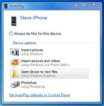 autoplay for at importere billeder fra iphone