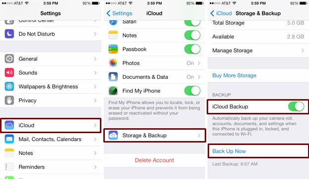 come eseguire il backup dei messaggi su iPhone con iCloud