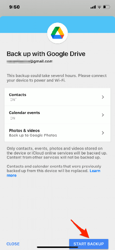 iphone 13 adatok biztonsági mentése a Google Drive-ra