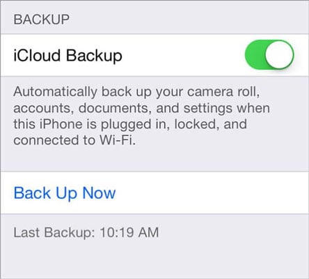 készítsen biztonsági másolatot az iPhone névjegyeiről az icloud segítségével – 3. lépés