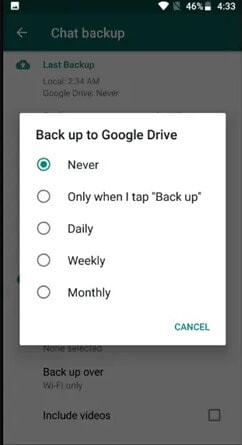 choisissez google drive