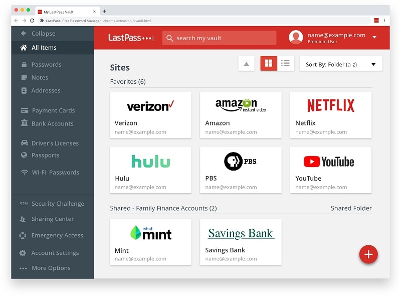 مدير كلمة المرور lastpass