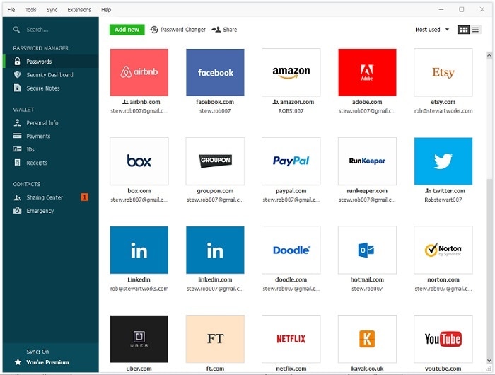 مدير كلمات dashlane