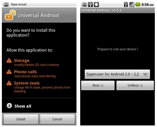 Las mejores aplicaciones para rootear Samsung Note 8-Universal Androot