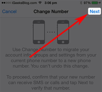 cambiar el número de teléfono de whatsapp