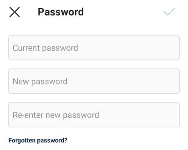 Geben Sie Ihr vorhandenes Passwort ein