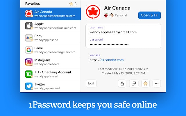 password per Chrome