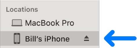 verbonden iphone mac-zoeker