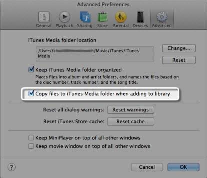 Zkopírujte soubory do složky iTunes Media Folder