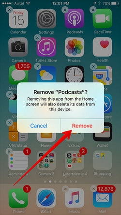supprimer des applications sur iPhone 8 de l